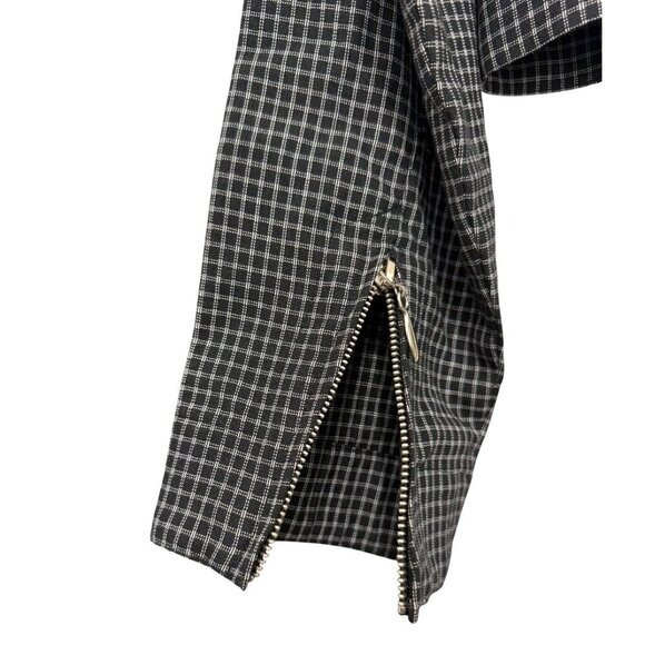 Emanuel Ungaro Vintage Cropped Jacket Black White Check Zip Pockets Size 12/46 - Picture 4 of 8